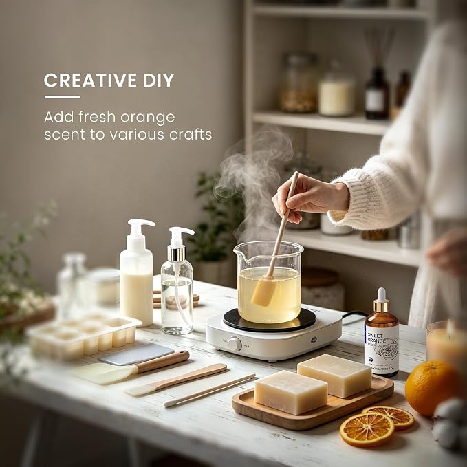 HIQILI Sweet Orange Essential Oil for Skin Care & Diffusers