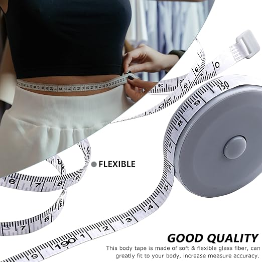 60IN Retractable Tape Measure*6+Soft Measuring Tape for Body Measurements*2 | 150mm Premium Sewing Tape Double Scale Vinyl Ruler for Weight Loss Medical Tailor Fabric Cloth Knitting Craft