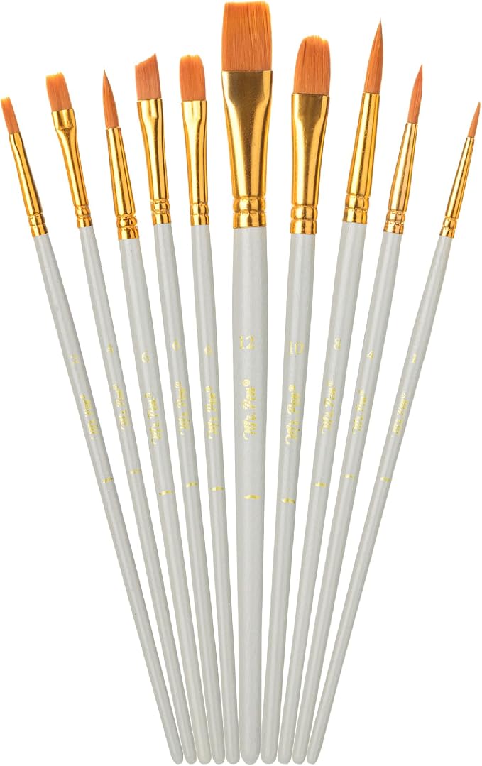Mr. Pen- Acrylic Paint Brushes Set, 10 Pack, Round & Pointed Tip