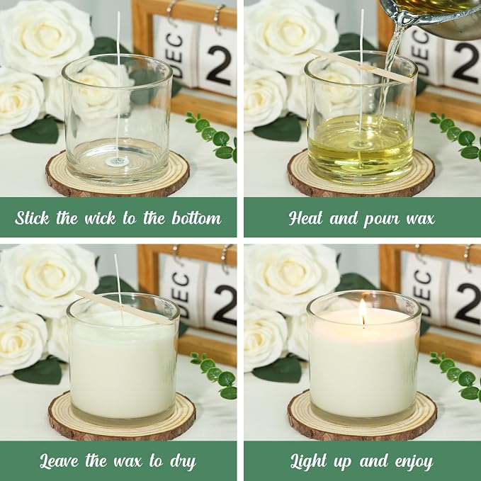 SUPMIND 6 Pack Glass Candle Jars with Lids,18 fl.oz Clear Candle Containers | Bulk Candle Jars for Making Candles, Ideal for DIY Candle Making, Home Decor, and Gifts-Dishwasher Safe