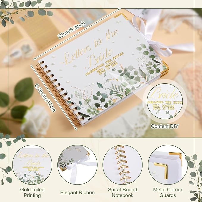 Humyoun Letters to Bride Scrapbook,8.5 X 7 Inch,Eucalyptus,Green
