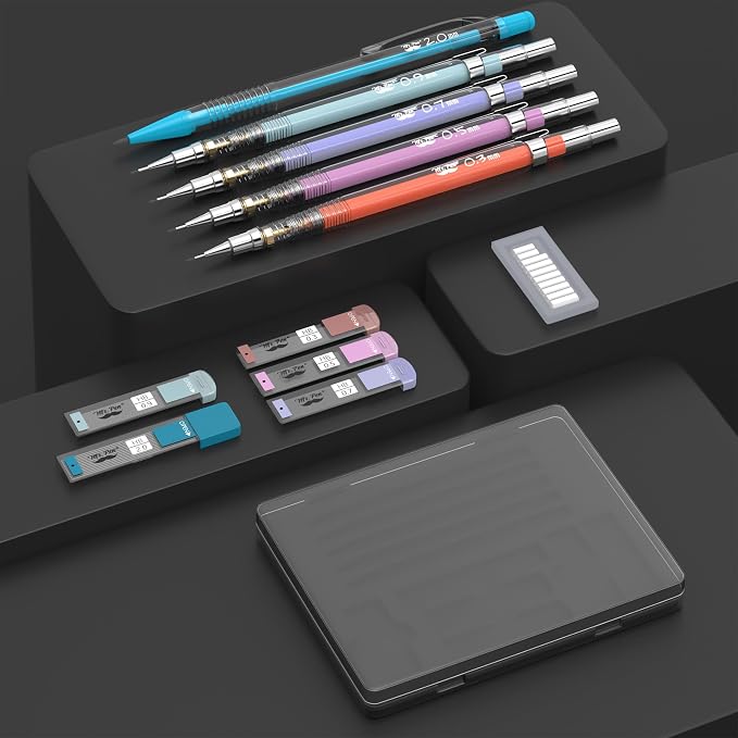 Mr. Pen- Pastel Mechanical Pencil Set, 5 Mechanical Pencils (0.3, 0.5, 0.7