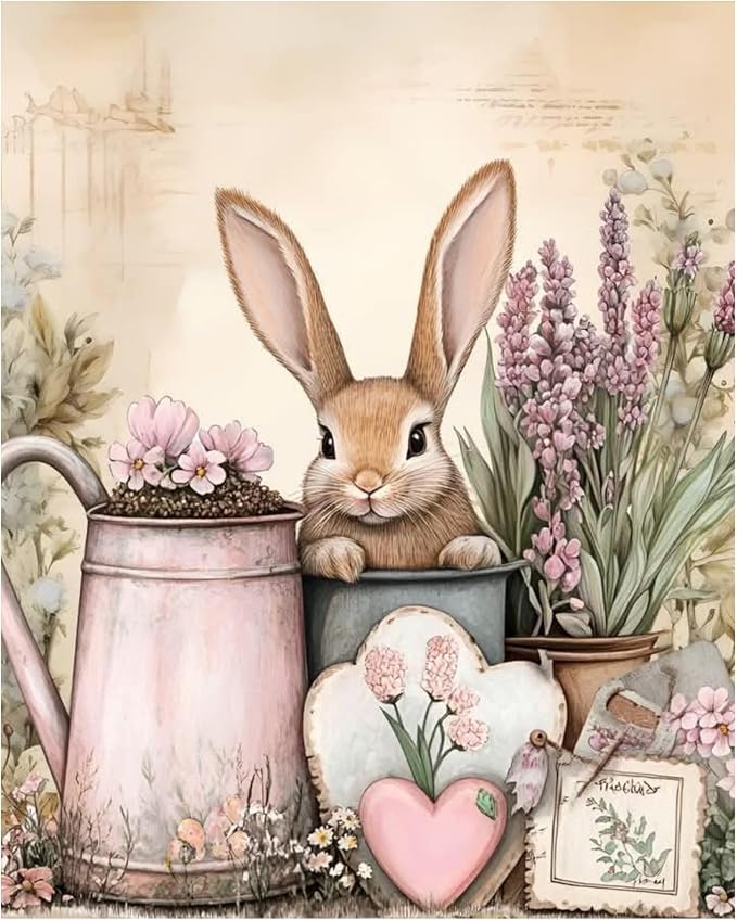 XTCIXAL Paint by Numbers Kit for Adults, Rabbit, 16X20 Inch | DIY Paint by Number for Adults Beginner, High-Definition Color Canvas, Stress Relief, Home Wall Decor, Gifts, Unframed