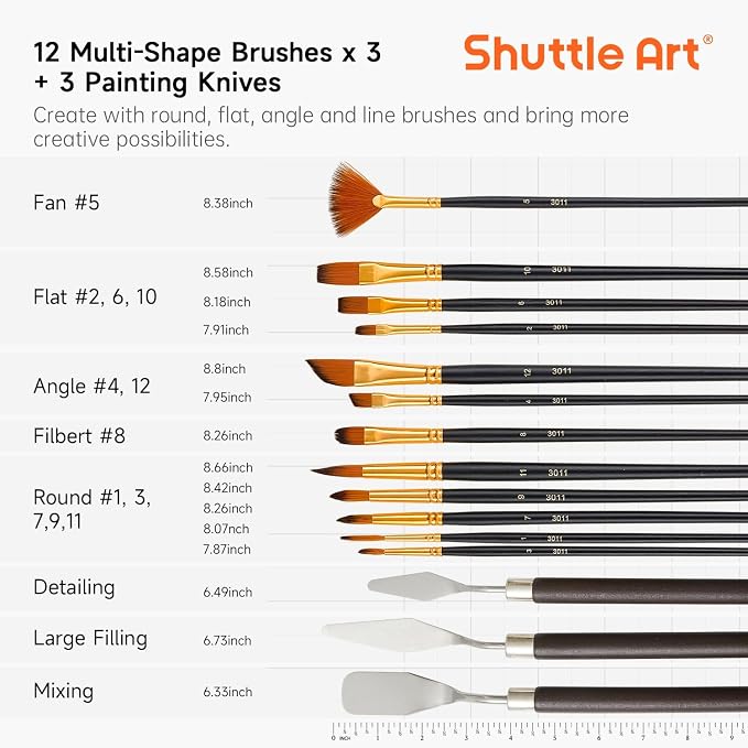 Shuttle Art 168 Pcs Artist Painting Kit, Deluxe Art Kit with Paint, Wooden Easel, Canvases, Paper Pads, Brushes and Other Art Supplies for Adults, Kids and Artists