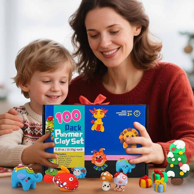 CiaraQ Polymer Clay Kit, Mini Modeling Clay Set | for Kids/Beginners/ Artist, 100 colors