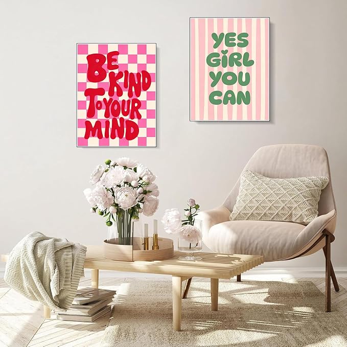 2 Pack Pink Diamond Art Kits for Adults Diamond Painting Kit for Beginner | Cute Vintage 5D DIY Funny Diamond Dots Full Drill Crafts for Gem Art Dot Art for Adults Home Wall Decor for Teens 10x12 in