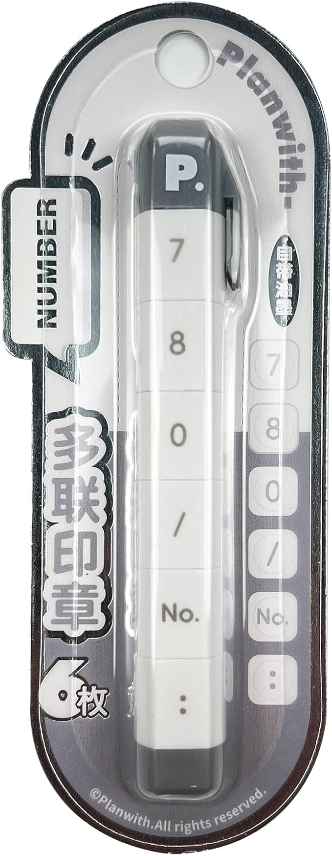 6-in-1 Retractable Pre-Inked Pen Roller Stamp – Rotatable & Detachable Self-Inking Stamp with 6 Patterns – Includes Numbers 7-0 & Symbols，Perfect for Teachers, Planners, Grading, Bullet Journaling