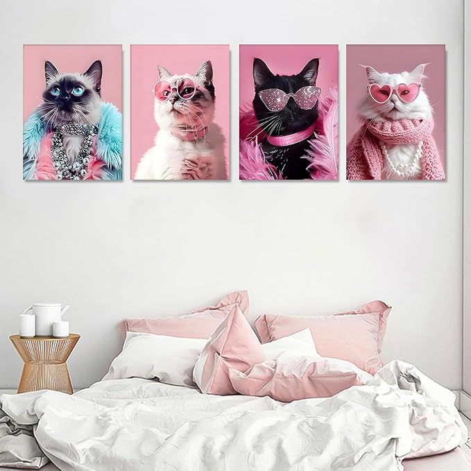 4 Pack Black Cat Diamond Art Kits for Adults Diamond Painting Kit Beginner