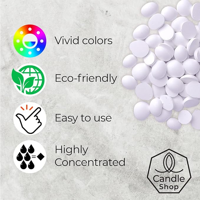 White Candle Dye 2oz for Soy Candle Making – Concentrated Wax Color Chips | Highly Concentrated Candle Wax Dyes – Candle Shop Premium Color Dye Chips for Soy Wax, Beeswax, Paraffin