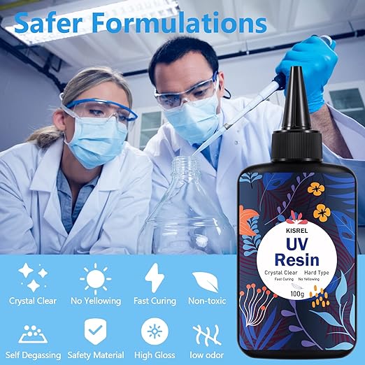 KISREL 400g UV Resin with Light, UV Headlamp 22 Beads 36W (Non-Battery), Larger Size Light and Upgraded Hard Type Crystal Clear UV Resin Kit for Craft & Jewelry Making