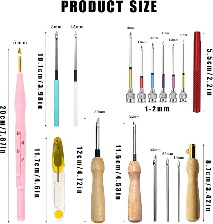 HYINUS 43Pcs Punch Needle Kit for Adult Beginners, Adjustable Punch Needle Tool with Different Size Needles & Capybara Storage Case, Wooden Handle Embroidery Pen Set for Gifts, Decor & DIY Craft