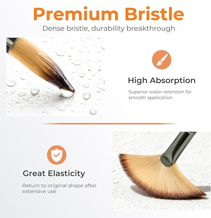 Nicpro 26pcs Professional Paint Brush Set with Palette Knife & Canvas Roll | Craft Paint Brushes for Acrylic Painting, Oil, Watercolor, Gouache & Canvas, Drawing & Art Supplies for Adults, Artists Gift