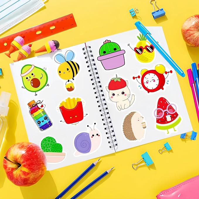 300Pcs Waterproof Vinyl Water Bottle Stickers for Kids Teens, Cute Aesthetic Sticker Packs for Students School Supplies Teacher Prizes Classroom Must Haves
