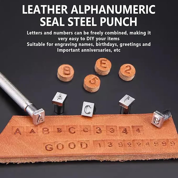 RJLCTH 13 Pcs Animal and Plant Patterns Leather Stamping Kit