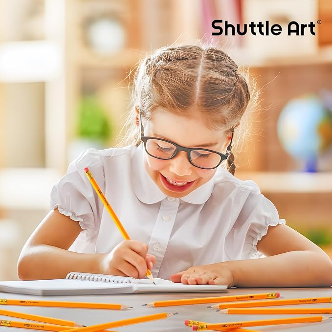 Shuttle Art 1500 Pack #2 HB Pencils Pre-Sharpened, Bulk Pencils with Erasers