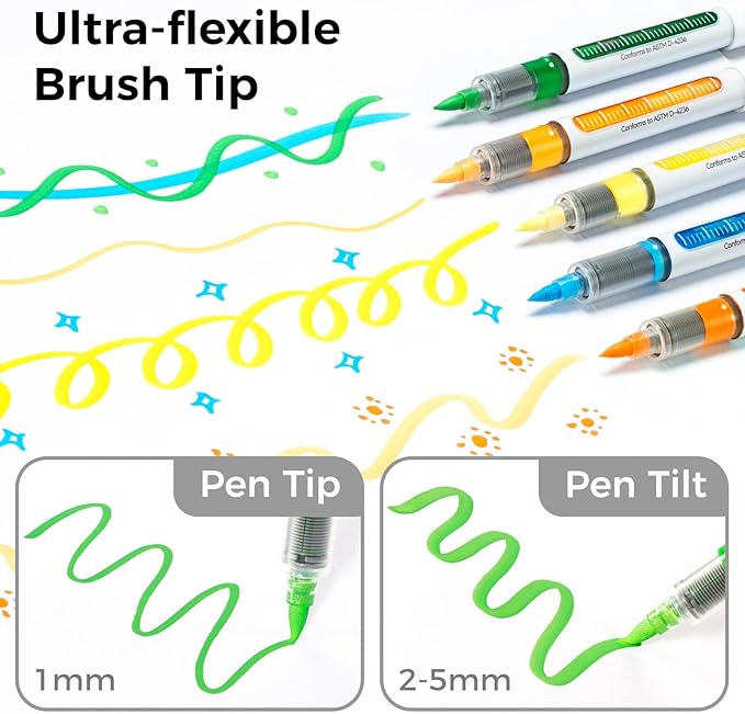 Ohuhu Acrylic Paint Markers Brush Tip 48 Pack Opaque Acrylic Markers-Nahuku