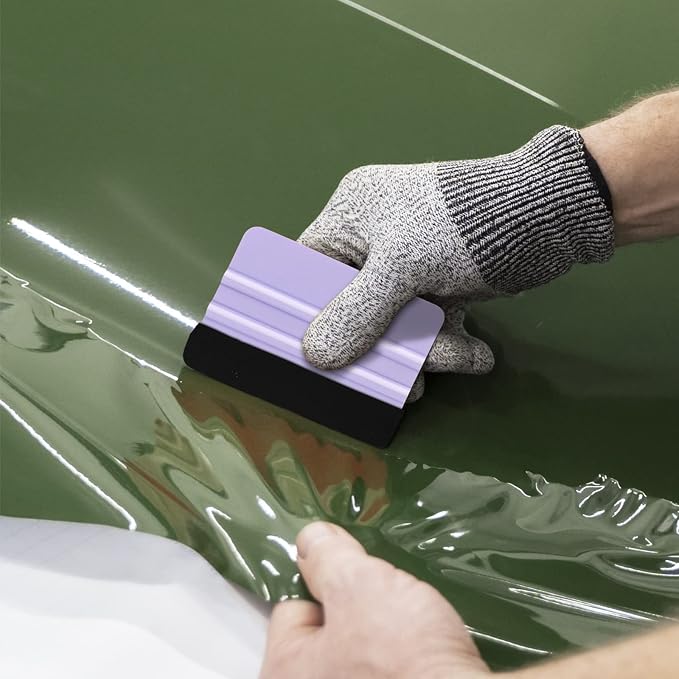 WRAPXPERT Squeegee for Vinyl- Felt Vinyl Squeegee 2 Pcs,Purple and Teal Squeegees Scraper Tool Kit for Crafts Car Wrap Window Tint Wallpaper Glass Film Application
