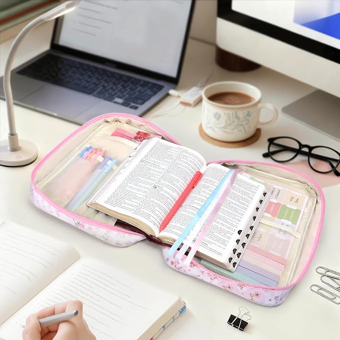 XKDOUS Bible Cover Case for Women Bible Bag Journaling Kit w/Study Supplies