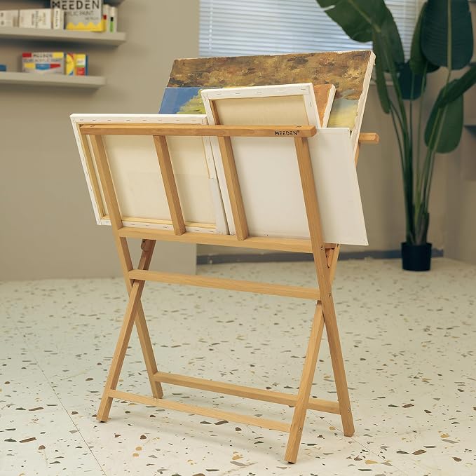 MEEDEN Folding Art Print Rack: Beechwood Art Storage Rack for Canvas Boards