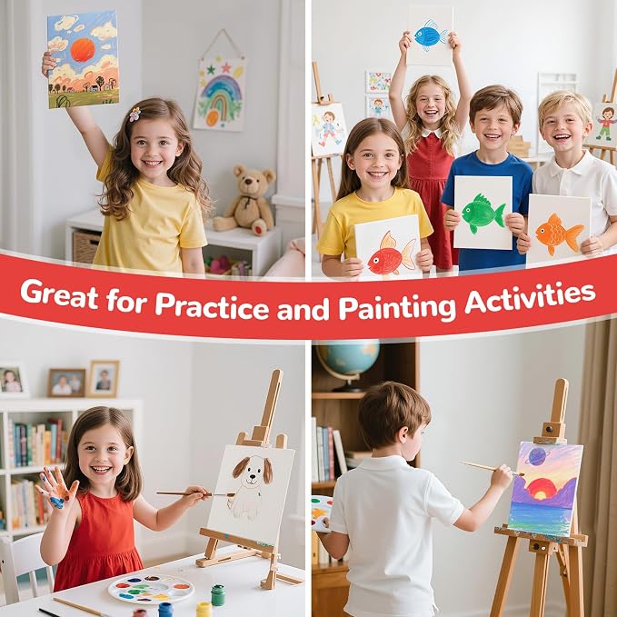 100 Pack 4x6 Inch Mini Painting Canvas Boards for Kids Mini Canvas Panels | White 100% Cotton for Acrylics Oil Watercolor Tempera Paints Art Class Supplies