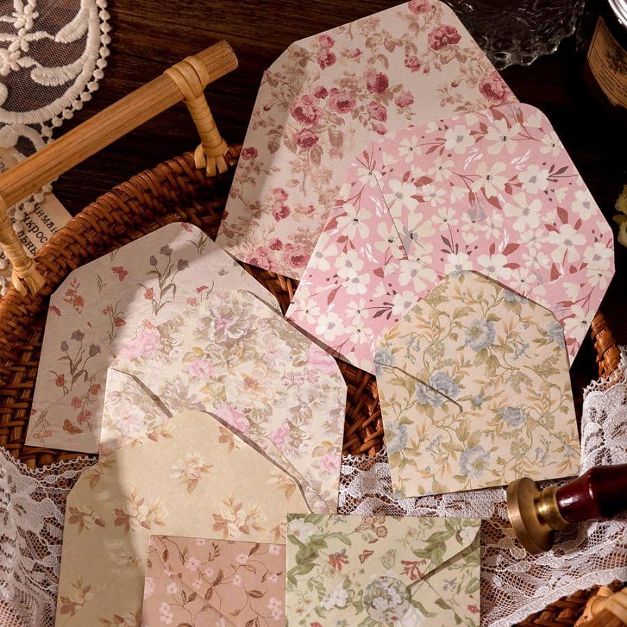 92 Pieces Mini Stationery Paper Envelopes and Sealing Sticker Set