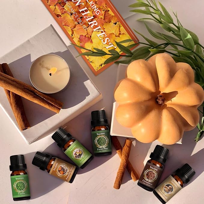 SALKING Autumn Fragrance Oils, Premium Fall Essential Oils Set for Diffuser