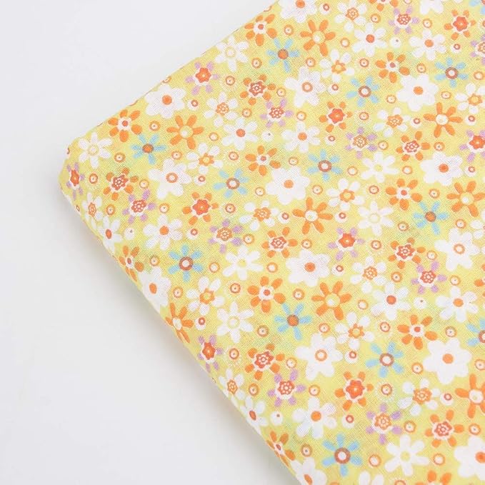 Cotton Fabric DIY Making Supplies Quilting Patchwork Fabric Fat Quarter Bundles DIY for Quilting Cotton Patchwork Cushions (Orange, 20" x 40")