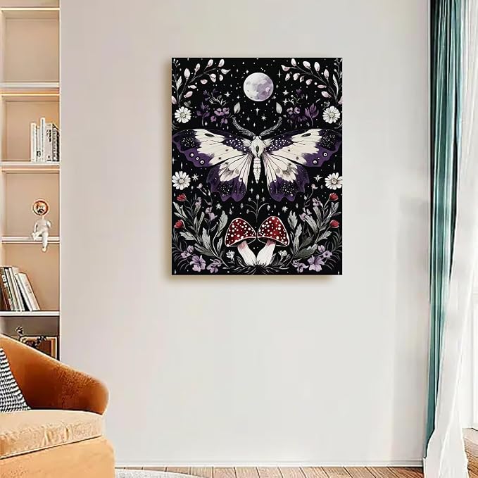 Diamond Art Kits for Adults,Moon Moth Diamond Painting Kits 12X16 Inch