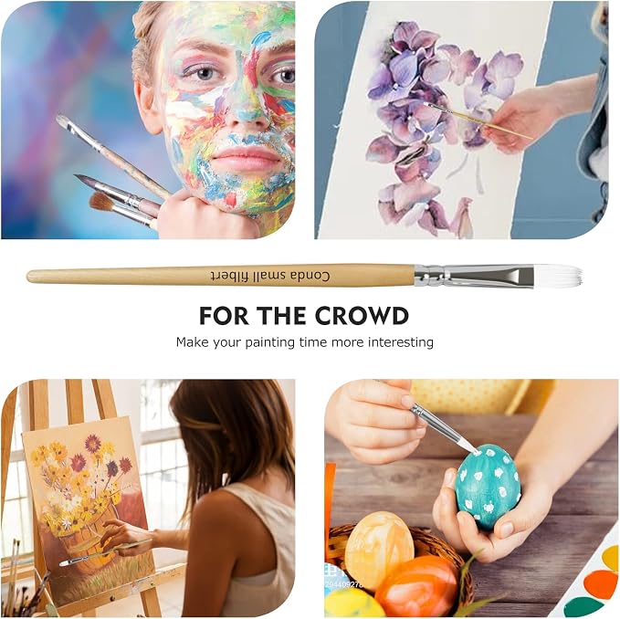 CONDA Paint Brushes Set of 24 Different Shapes Artist Brushes Professional Painting Brushes for Oil, Acrylic Canvas and Watercolor Painting (Color)