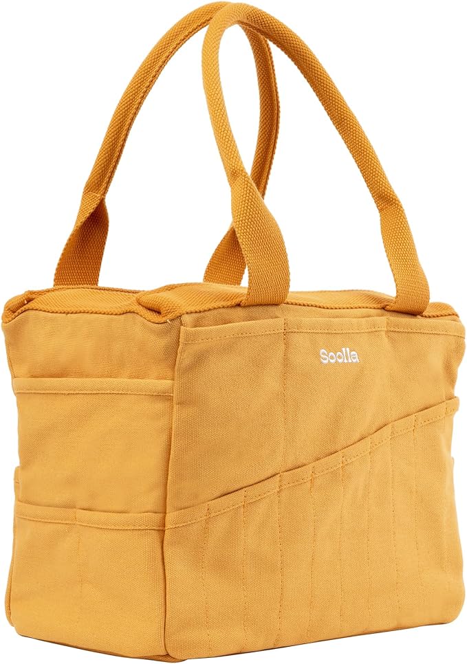 Soolla Studio Bag: Art Supply Storage Organizer & Pottery Tool Bag, Washable Tote, Yarn Bag, Crochet, 30 Pockets, 15+ Colors