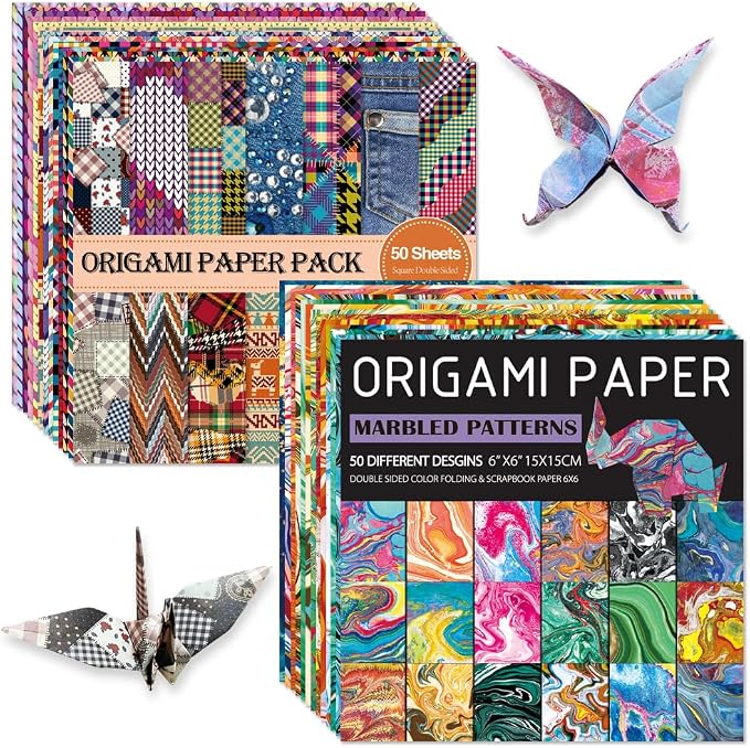 6x6" Origami Paper,100Sheets Double Sided Colored Paper,Square Craft Paper