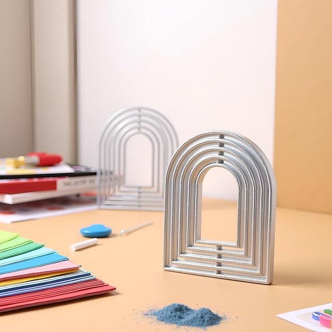 Overlap Arched Border Metal Cutting Dies for Card Making Kit Embossing Paper Die Cuts Scrapbook Machine Stencils Storage Pockets Supplies, Scrapbooking