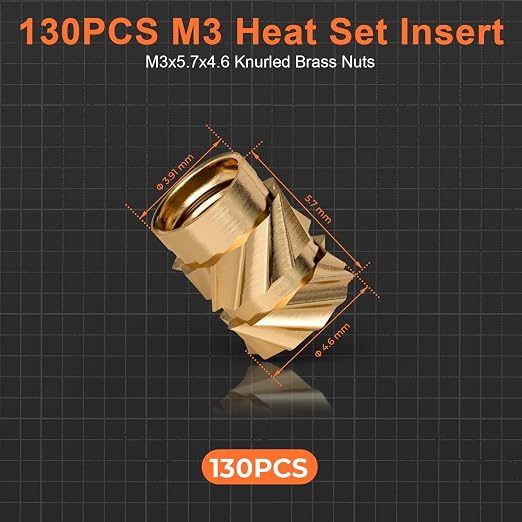 INCLY 130PCS M3 Heat Set Inserts