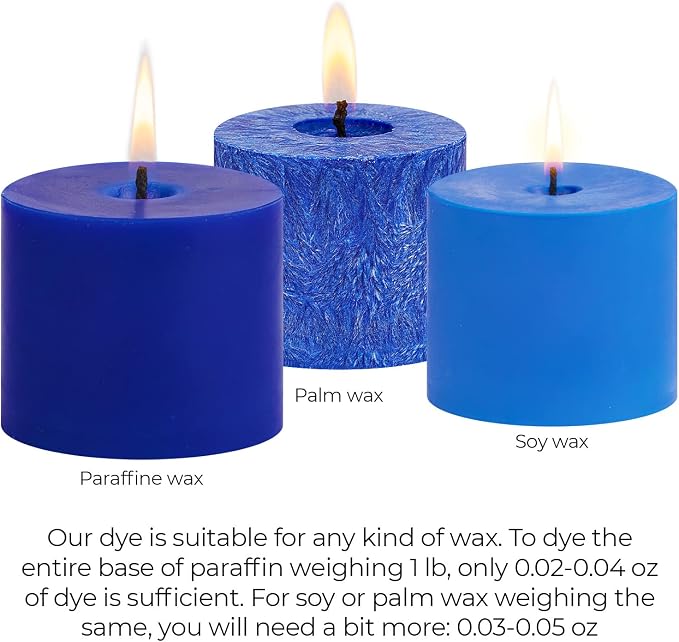 Dark Blue Candle Dye 2oz for Soy Candle Making – Wax Color Chips | Highly Concentrated Candle Wax Dyes – Candle Shop Premium Color Dye Chips for Soy Wax, Beeswax, Paraffin