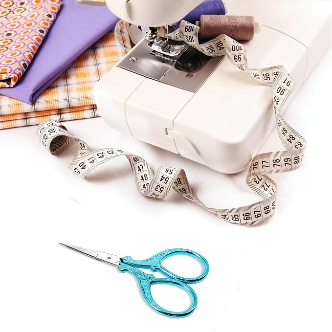 Embroidery Scissors 3.6 inch Crafting Scissors with Leather Cover | Stainless Steel Sharp Tip Scissors Shears for Needlework DIY Craft Thread Cutting Artwork Cross Stitch