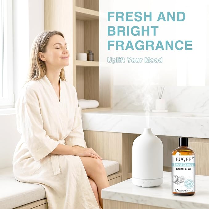 EUQEE 100ml Sweet Orange Essential Oil for Spray 3.38 Fl Oz