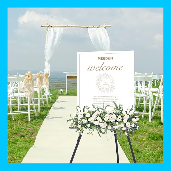 MEEDEN Wooden Easel Stand for Display: Black Wood Tripod for Wedding Sign