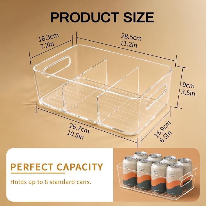 Mpotmiy 10-Pack Pantry Organizers and Storage, Clear Fridge Organizer Bins