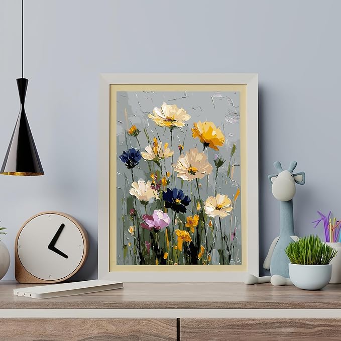 CHWGLFGG Wild Flowers Paint by Numbers Kit for Adults Beginner 16X20 inch | Adult Paint by Number Kits on Canvas, DIY Acrylic Oil Easy Painting by Numbers for Home Wall Decor (Without Frame)