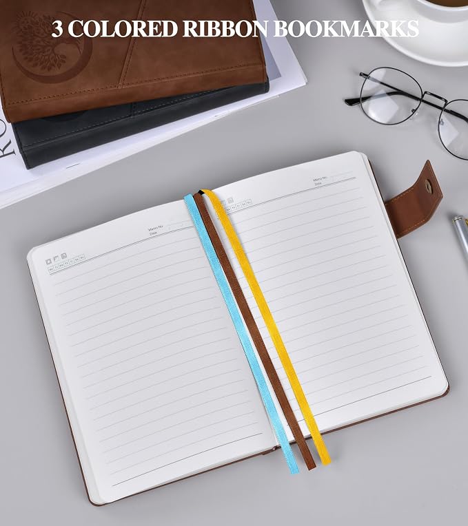 PAIBAS Lined Journal Notebook for Men, A5 Leather Journals for Writing Women, Hardcover Notebooks for Work,School,Note Taking,Travel,Business,Personal daily Diary,200 Page College Ruled (5.9" x 8.4")