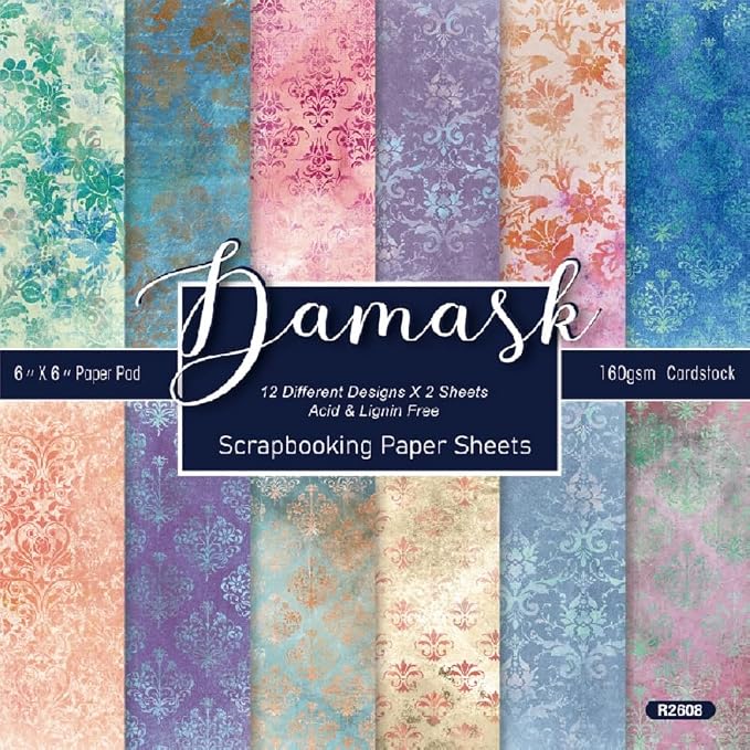 Aesthetic Scrapbook Patterned Paper 6×6, 24 Sheets Vintage Boho Floral Single-Sided Scrapbooking CardStock Papers Pad Supplies for Holiday Cardmaking DIY Origami Journaling