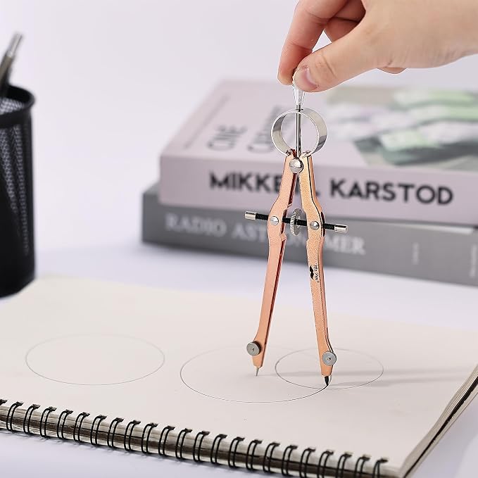 Mr. Pen- Professional Compass for Geometry, Extra Lead | Metal Compass Drawing Tool for Students, Drafting and Engineering, Technical Drawings, Circles and Geometry Projects