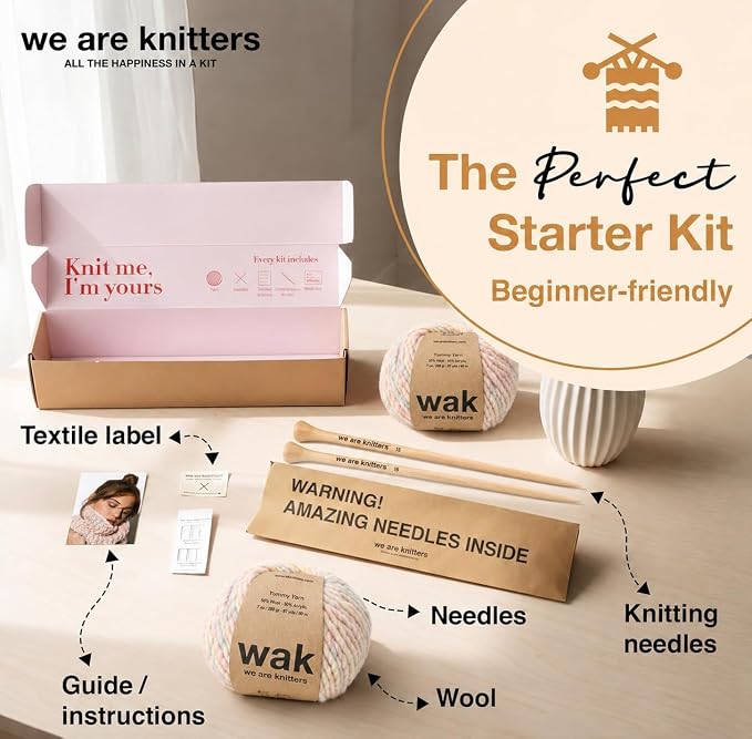 We Are Knitters Himba Snood Kit | Beginner Crochet Gift Kit | Easy Flat Knit Snood for Winter | Relaxing DIY Handmade Gift Set