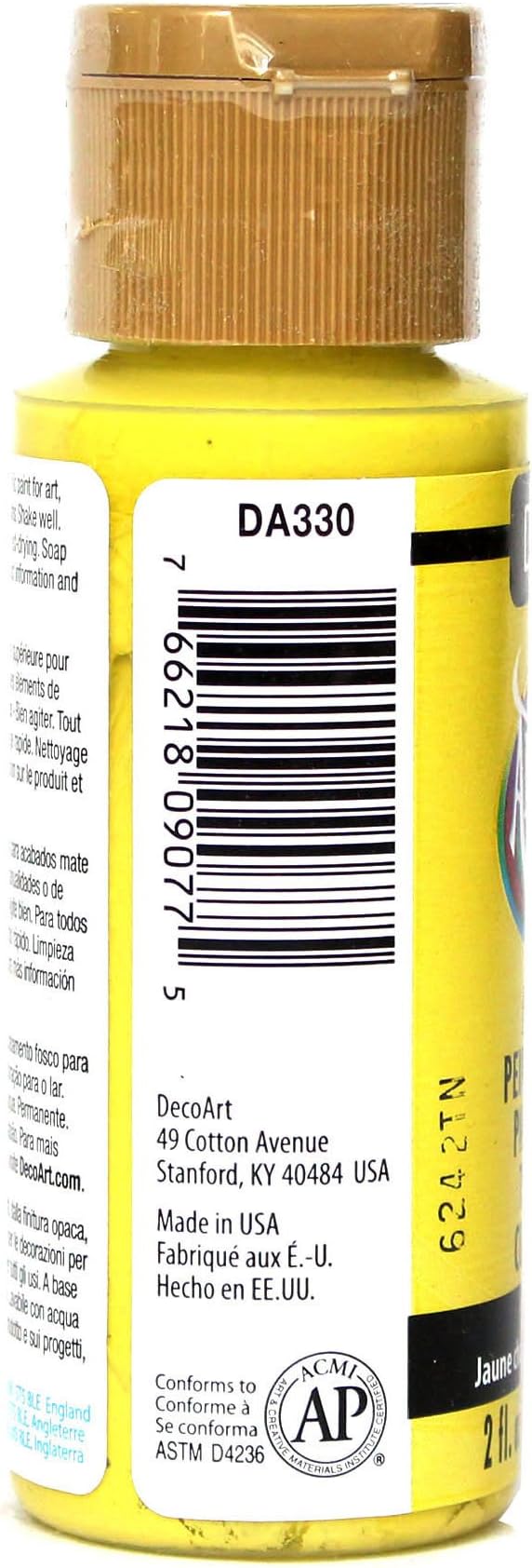 DecoArt DA330-3 Americana Acylic Matte Finish Paints, Chartreuse Yellow