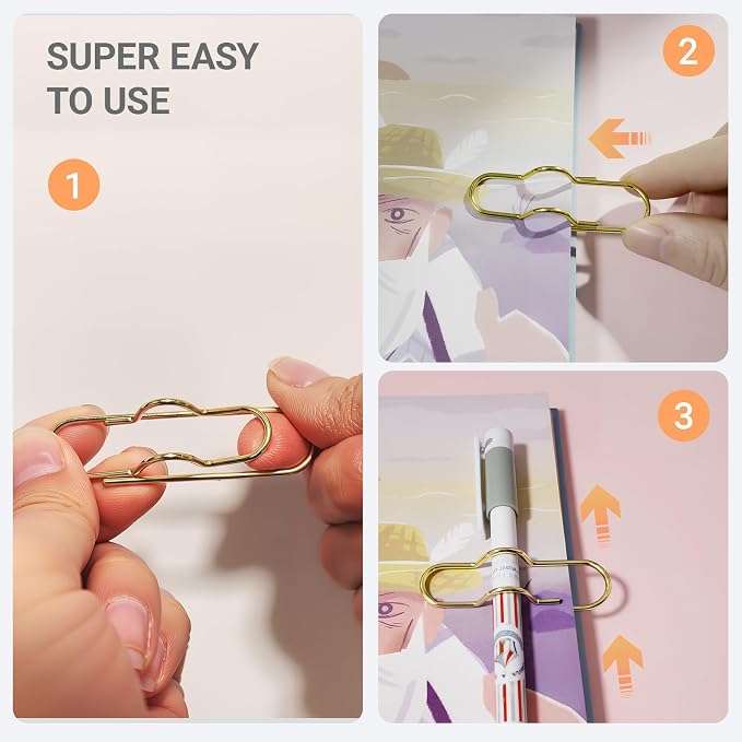 Paper Clip Pen Holder, Fits Notebooks, Journals & Planners, 6 Pack