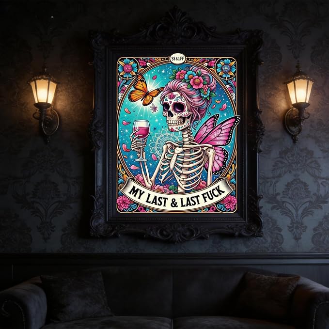BYGFHLYW Diamond Painting Kits for Adults, Skull Tarot Diamond Art 12x16 in | 5D DIY Full Round Drill Crystal Gem Art Kit for Gothic Home Wall Decor
