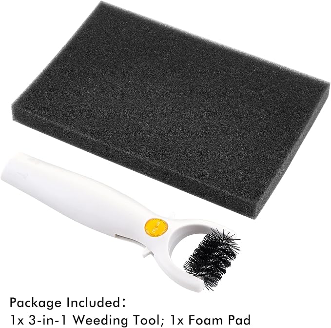 3 in 1 Multipurpose Craft Tool, Die Brush, 3-in-1 Weeding Tool,Brush,Scrape,Pierce,Embossing and Cutting Machine Accessory, Retractable Design,Die Brush and Foam Pad,Intricate Die Paper Remover Set