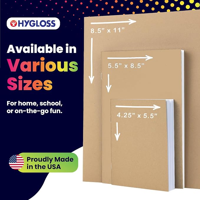 Hygloss Blank Books - Bulk 20 Pack – 4.25" x 5.5" A6 Kraft Paperback Blank Books for Kids to Write Stories, Doodle, Arts & Crafts – Plain Drawing Sketchbook, Unlined Journal, Notebook Without Lines