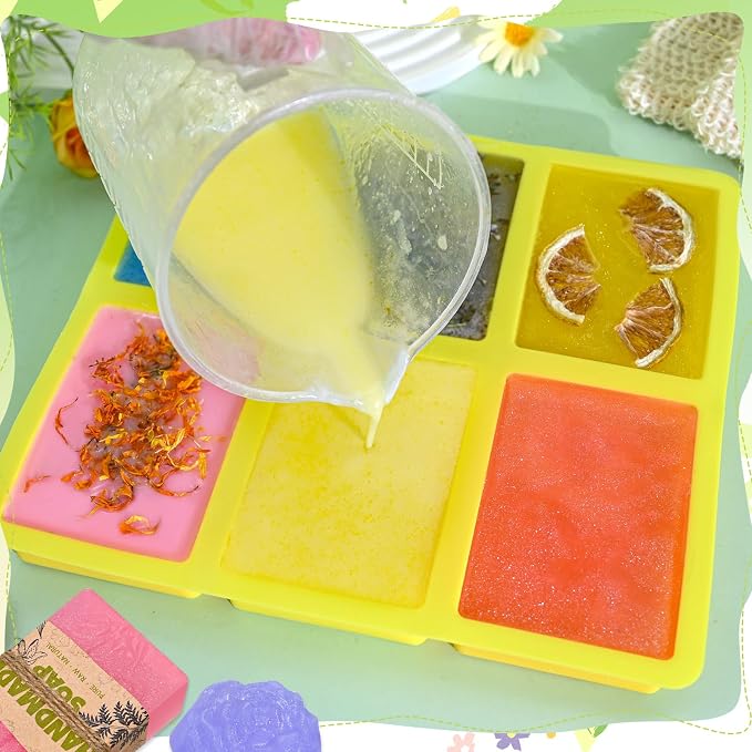 Soap Making Kit- Soap Making Kit for Adults, DIY Soap Making Supplies with Shea Butter Glycerin Melt and Pour Base, Silicone Molds, Dried Flowers, DIY Craft for Beginners Gift for Women