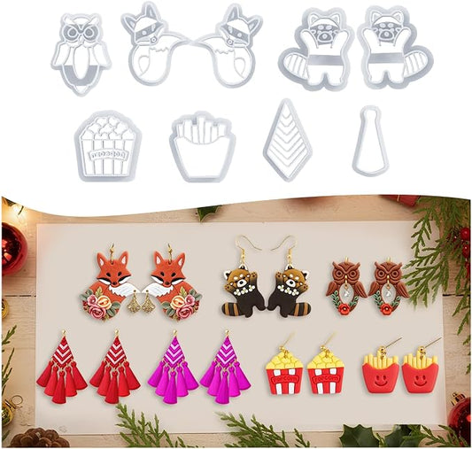 9 Pack Christmas Themed Polymer Clay Cutters
